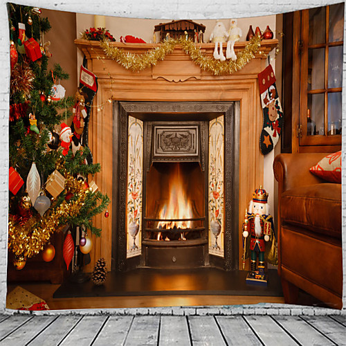 

Christmas Santa Claus Holiday Party Wall Tapestry Art Decor Blanket Curtain Picnic Tablecloth Hanging Home Bedroom Living Room Dorm Decoration Fireplace Gift