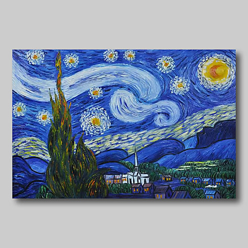 

Oil Painting Hand Painted Horizontal Abstract Abstract Landscape Comtemporary Modern Stretched Canvas