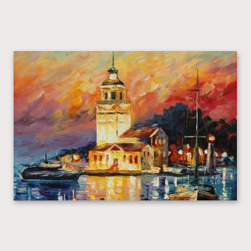 

Oil Painting Hand Painted Horizontal Abstract Landscape Modern Stretched Canvas