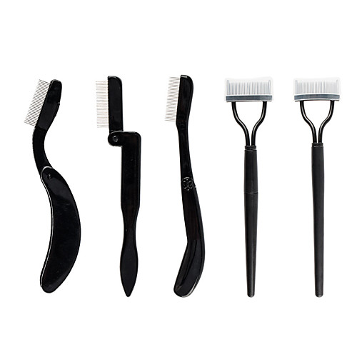 

Foldable stainless steel needle eyebrow comb eyelashes curved plastic handle eyebrow comb professional beauty tool