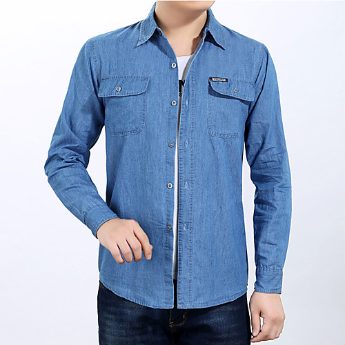

men's authentic cowboy cut work western long-sleeve firm finish shirt,blue,14 1/2 33