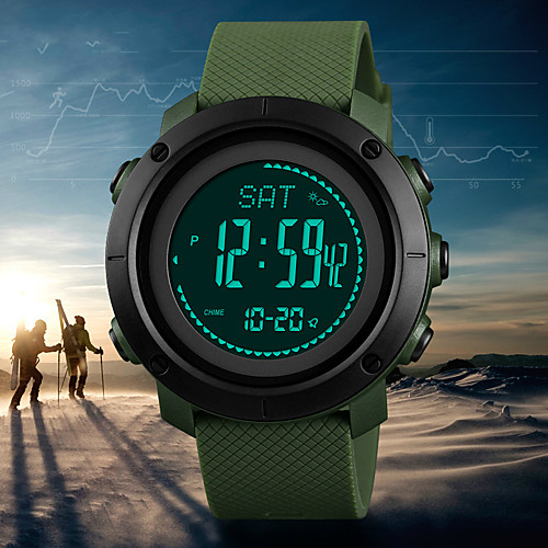 

mens compass watch, digital sports watch pedometer altimeter barometer temperature military waterproof wristwatch for men women