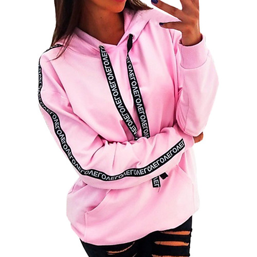

Women's Pullover Hoodie Sweatshirt Graphic Text Letter Daily Casual Hoodies Sweatshirts Black Blue Red