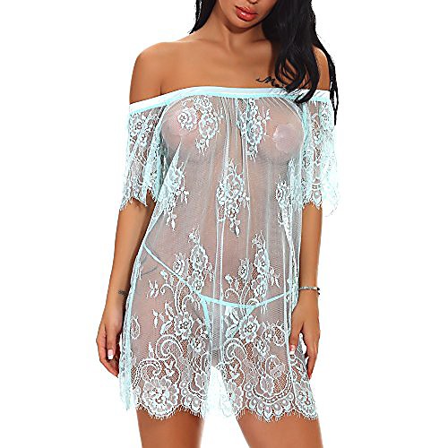 

women off-shouder babydoll mini sleepskirt lace sexy lingerie underwear embroidered embroidered clubwear wei molo