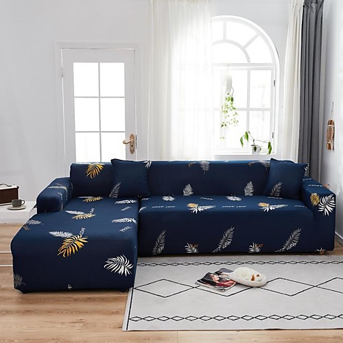 

Leaf Print 1-Piece Sofa Cover Couch Cover Furniture Protector Soft Stretch Sofa Slipcover Spandex Jacquard Fabric Super Fit for 1~4 Cushion Couch and L Shape Sofa,Easy to Install