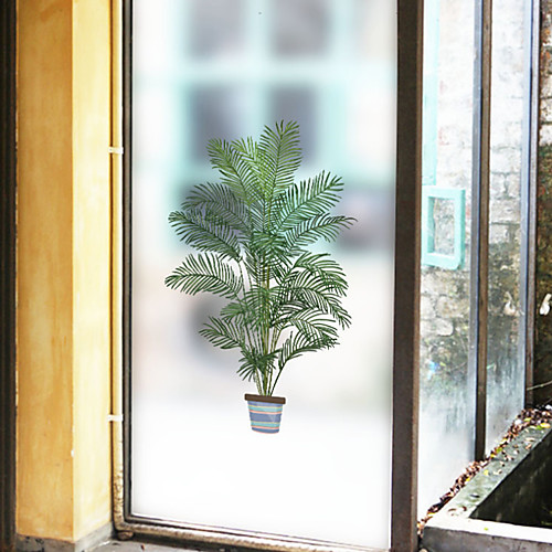 

Frosted Privacy Green Pot Tree Pattern Window Film Home Bedroom Bathroom Glass Window Film Stickers Self Adhesive Sticker 11660cm