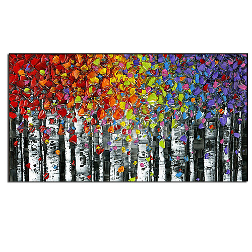 

Oil Painting Hand Painted Vertical Abstract Landscape Comtemporary Modern Rolled Canvas (No Frame)
