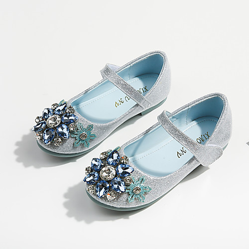 

Girls' Flats Comfort Flower Girl Shoes Princess Shoes Patent Leather PU Little Kids(4-7ys) Daily Party & Evening Walking Shoes Bowknot Pearl Blue Fall Spring