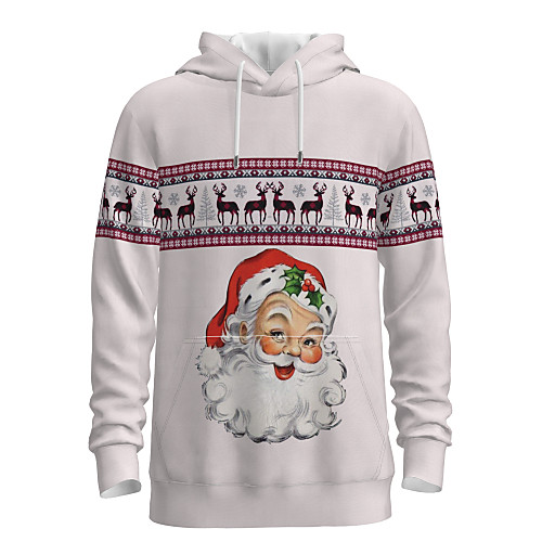 

Men's Pullover Hoodie Sweatshirt Animal Patterned Graphic 3D Christmas Daily 3D Print 3D Print Christmas Hoodies Sweatshirts Light gray