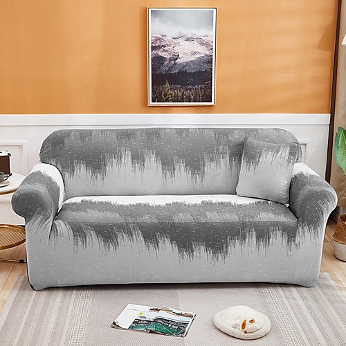 

Ink Print 1-Piece Sofa Cover Couch Cover Furniture Protector Soft Stretch Sofa Slipcover Spandex Jacquard Fabric Super Fit for 1~4 Cushion Couch and L Shape Sofa,Easy to Install(1 Free Cushion Cover)