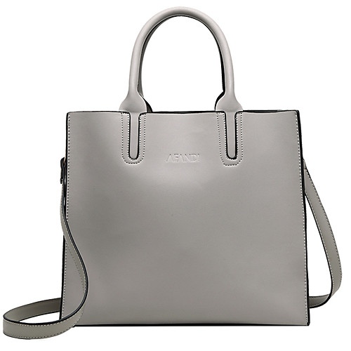 

Women's Bags PU Leather Satchel Top Handle Bag Zipper Daily Handbags Wine Black Blue Light Gray