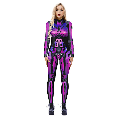 

Cosplay Costume Adults' Cosplay Costumes One Piece Leotards Skeleton Women's Men's Patterned Vintage Christmas Halloween Carnival / Leotard / Onesie