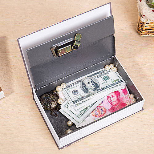 

Mini Security Dictionary Book Safe Cash Jewelry Storage Key Lock Case Box Safety Protection Random Pattern