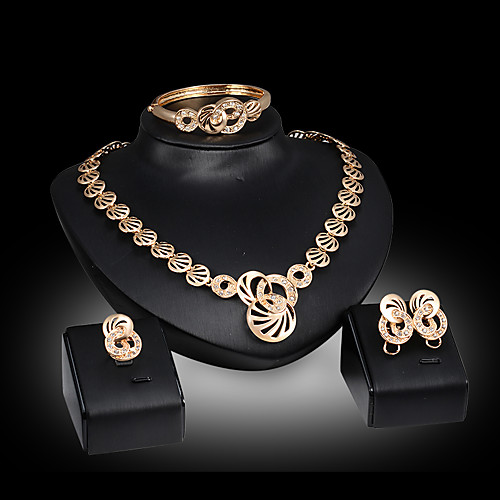 

Women's Jewelry Set Bridal Jewelry Sets Cut Out Precious Fashion Gold Plated Earrings Jewelry Gold For Christmas Wedding Halloween Party Evening Gift 1 set