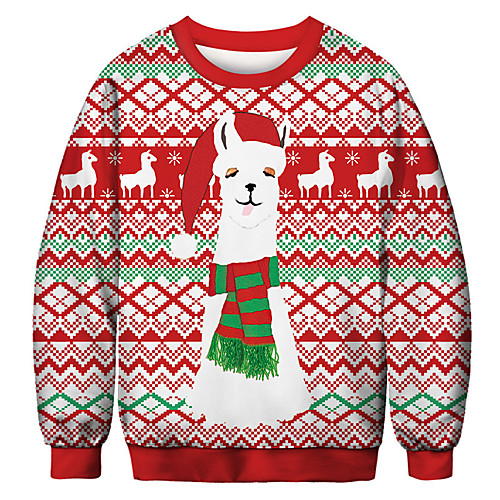 

Men's Pullover Sweatshirt Graphic Ugly Christmas Party Daily 3D Print Party Christmas Hoodies Sweatshirts Red