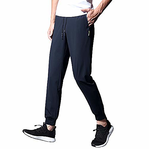 

men's casual joggers breathable quick-dry hiking pants lightweight sweatpants with zipper pockets(gk3509blue-s)