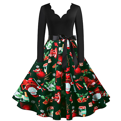 

Santa Claus Party Costume Women's Adults' Lady Christmas Christmas Polyester Dress