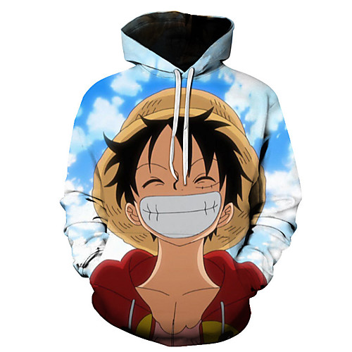 

Inspired by One Piece Monkey D. Luffy Cosplay Costume Hoodie Terylene Graphic Printing Hoodie For Women's / Men's