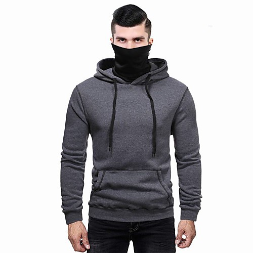 

Men's Pullover Hoodie Sweatshirt Color Block Lace up Hooded Daily Basic Hoodies Sweatshirts Long Sleeve Black Light gray Dark Gray