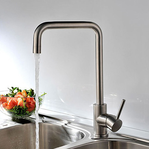 

Kitchen faucet - Single Handle One Hole Nickel Brushed Standard Spout Centerset Contemporary Kitchen Taps