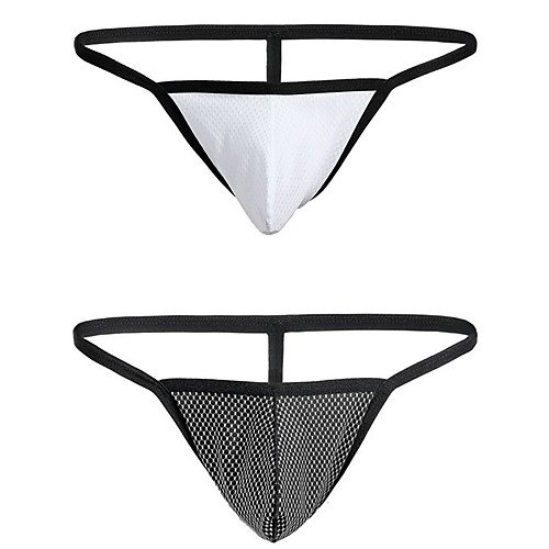 

Men's 2 Piece Basic G-string Underwear - Normal Low Waist Multi color M L XL