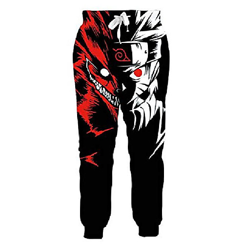 

mens womens naruto jogger pants cool 3d uzumaki anime print sweatpants drawstring pockets trousers sportwear for casual daily party m