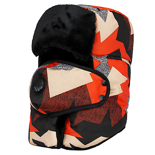 

Women's Men's Hiking Cap Beanie Hat 1 set Winter Outdoor Windproof Warm Soft Thick Neck Gaiter Neck Tube Skull Cap Beanie Camo Polyester Camouflage orange Solid red Solid black for Fishing Climbing