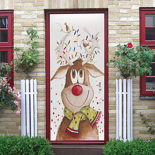 

Christmas Self-adhesive Creative Door Stickers Living Room Diy Decoration Home Waterproof Wall Stickers