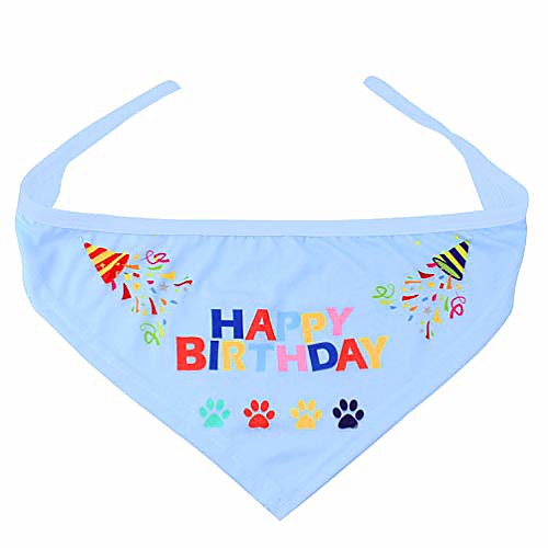 

dog birthday bandana pet scarf for pet birthday special day (blue)