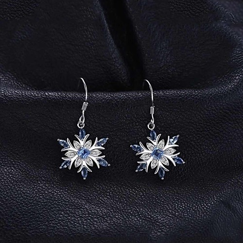 

Women's AAA Cubic Zirconia Hanging Earrings Petal Korean Cute Earrings Jewelry Silver For Date Beach 1 Pair