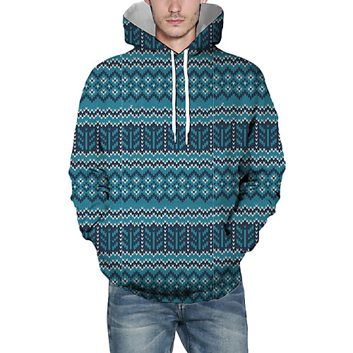 

Men's Pullover Hoodie Sweatshirt Lines / Waves Graphic 3D Christmas Daily 3D Print Christmas Hoodies Sweatshirts Navy Blue