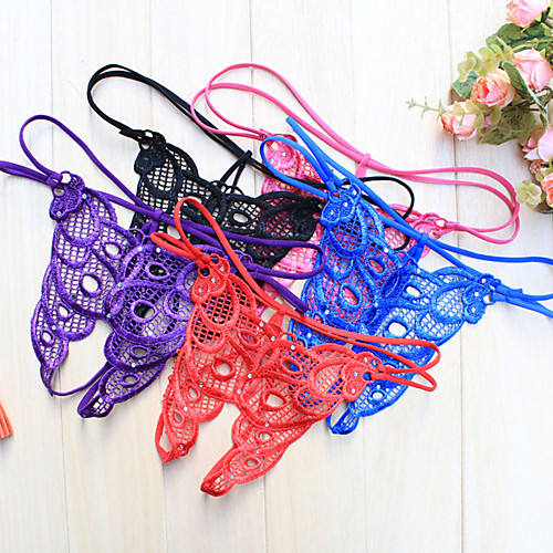 

Women's 2 Piece Lace G-strings & Thongs Panties - Normal Low Waist Multi color One-Size