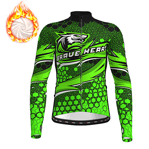 

21Grams Men's Long Sleeve Cycling Jersey Winter Fleece Yellow Red Blue Bike Jersey Top Mountain Bike MTB Road Bike Cycling Fleece Lining Breathable Warm Sports Clothing Apparel / Stretchy / Quick Dry