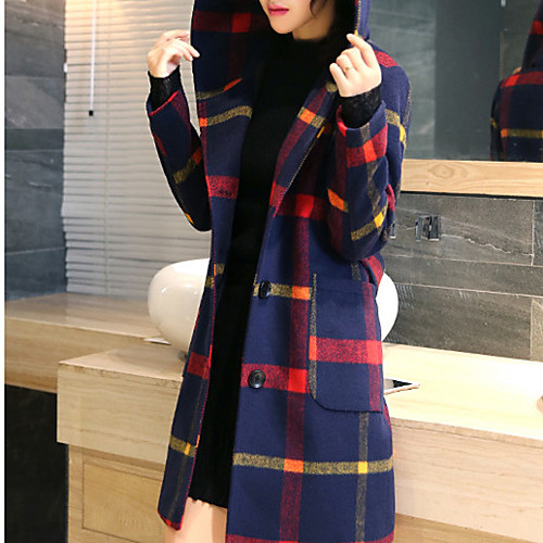 

Women's Color Block Basic Fall & Winter Coat Long Daily Long Sleeve Cotton Coat Tops Red