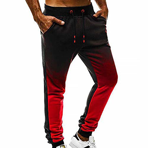 

nevera pleated trousers for men,mens stylish slim fit pockets elastic waist pants outdoor sweatpants red