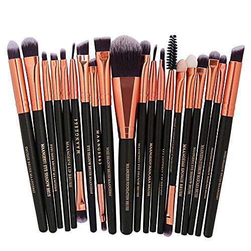 

20 pcs makeup brush set tools make-up toiletry kit wool make up brush set (multicolor e)