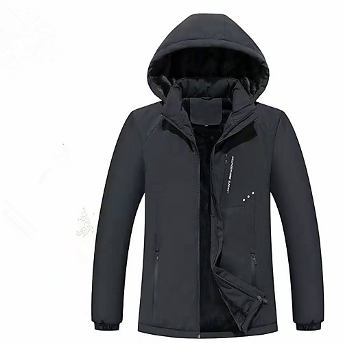 

Men's Padded Parka Solid Colored POLY Black / Blue / Dark Gray XL / XXL / 3XL