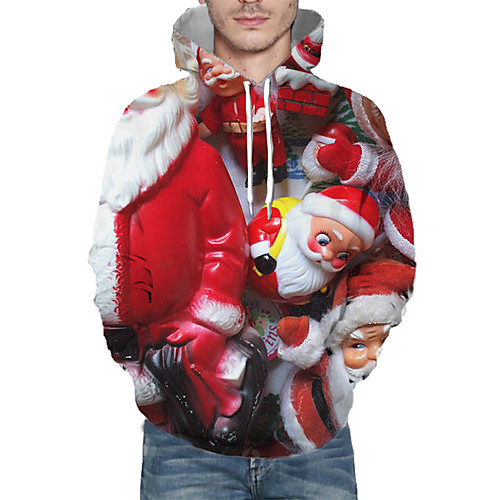 

Men's Pullover Hoodie Sweatshirt Print Graphic 3D Christmas Daily 3D Print 3D Print Christmas Hoodies Sweatshirts Red