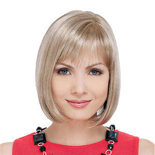 

Synthetic Wig Straight Asymmetrical Wig Blonde Short Light Brown Blonde Synthetic Hair Women's Fashionable Design Classic Exquisite Blonde Light Brown