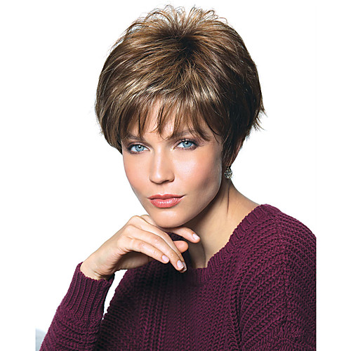 

Synthetic Wig Straight Bob Wig Short Brown Synthetic Hair Women's Fashionable Design Highlighted / Balayage Hair Exquisite Brown