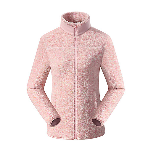 

Women's Hiking Jacket Hiking Fleece Jacket Winter Outdoor Solid Color Windproof Breathable Warm Ultra Light (UL) Winter Fleece Jacket Fleece Single Slider Hunting Fishing Climbing White Pink Coffee
