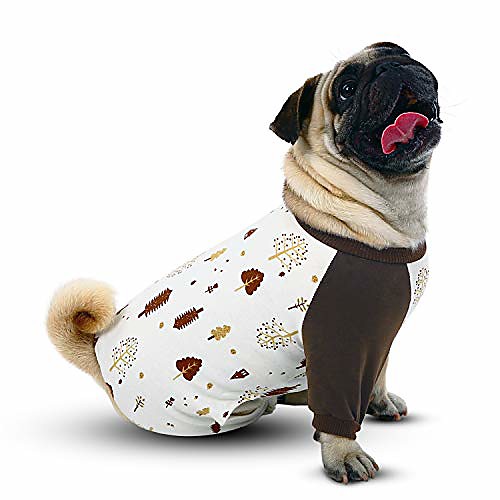 

lightweight cotton dog pajamas cute puppy jumpsuits pet pjs clothes soft 4 legs onesies for small medium doggy