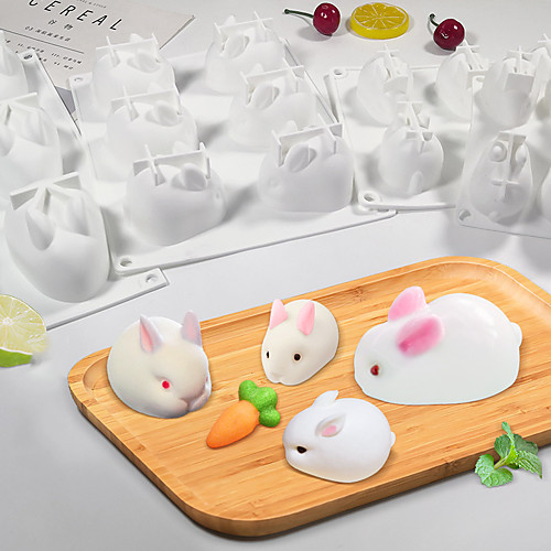 

3D Rabbit Easter Bunny Silicone Mold Mousse Dessert Mold Cake Decorating Tools Jelly Baking Candy Chocolate Ice Cream Mould