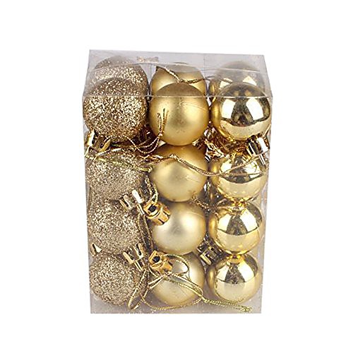 

24pc christmas ball ornaments shatterproof christmas decorations tree balls for holiday wedding party decoration gold