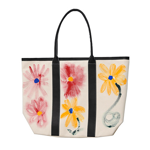 

Women's Bags Canvas Tote Top Handle Bag Pattern / Print Daily Handbags White