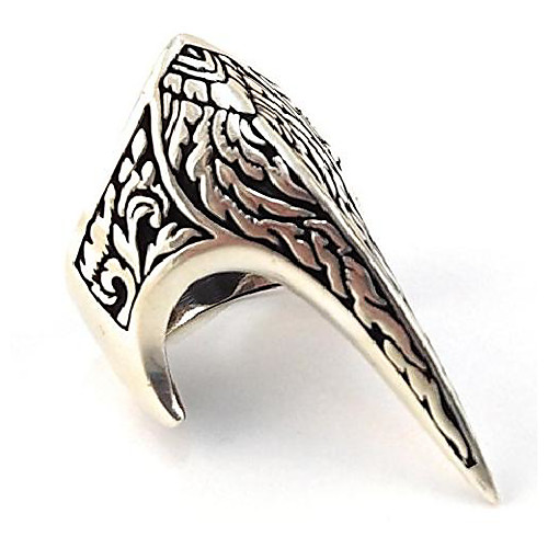 

fang gothic biker retro 925 stelring silver turkish handmade luxury men's thumb ring (9)