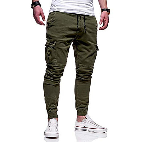 

workout cargo pants for men - morwebveo casual ninth pants athletic sport jogger pants training pants for men green color