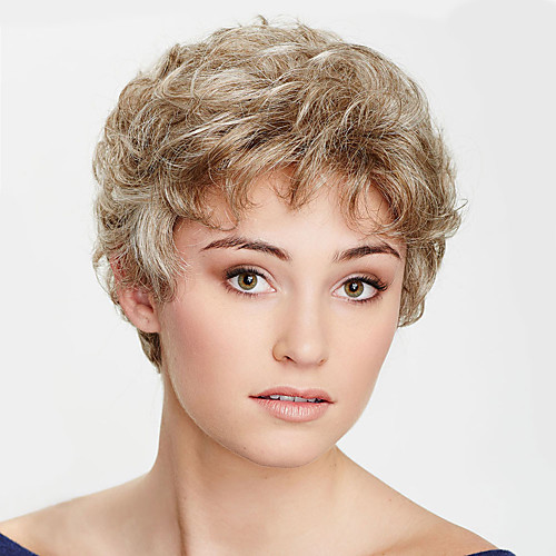 

Synthetic Wig Curly With Bangs Wig Short Brown Synthetic Hair Women's Classic New Arrival Exquisite Brown