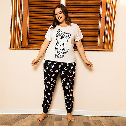 

Women's Home Polyester Loungewear Cat XL White