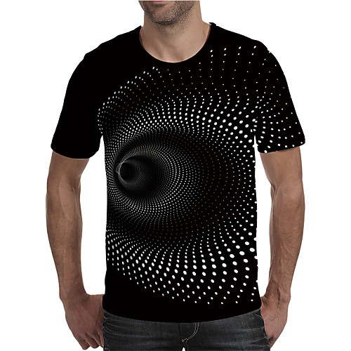 

Men's T shirt 3D Print Graphic 3D Plus Size Print Short Sleeve Daily Tops Elegant Exaggerated Black